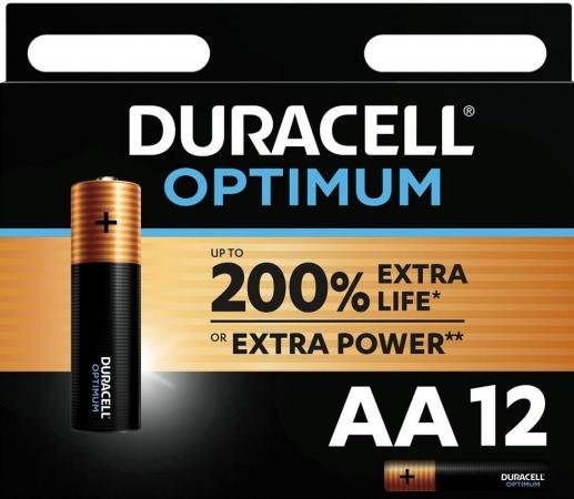 pak 12 duracell batterij Optimum AA