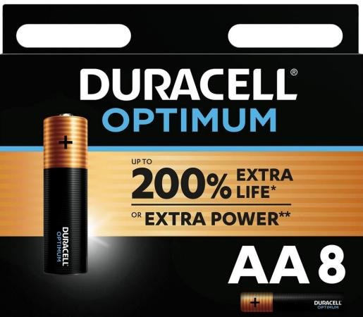 pak 8 duracell batterij Optimum AA