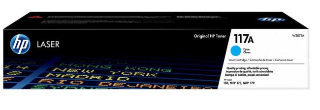 toner HP W2071A 117A cyaan 700 pag