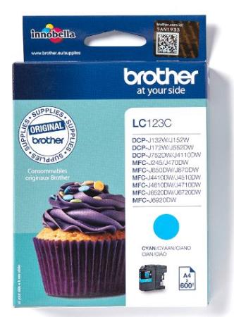 brother cartridge LC123 600 pag cyaan