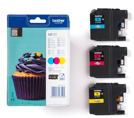 brother cartridge LC123 600 pag Y-C-M 3 kleur