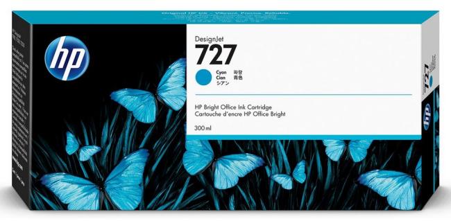hp cartridge cyaan 300 ml nr 727