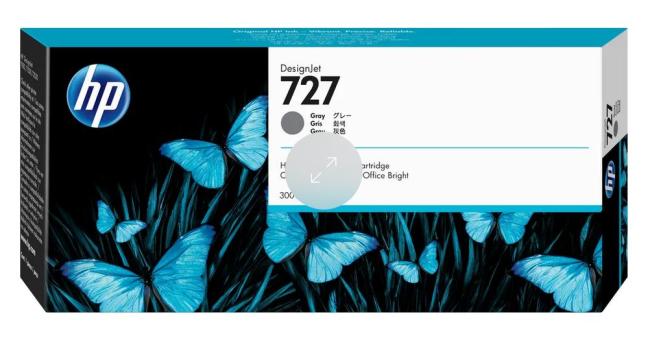 hp cartridge grijs 300 ml nr 727