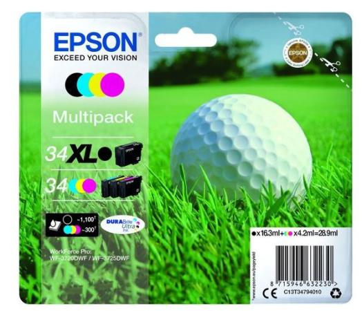 epson cartridge 34XL/34 combopack 4 kleur 2000pag