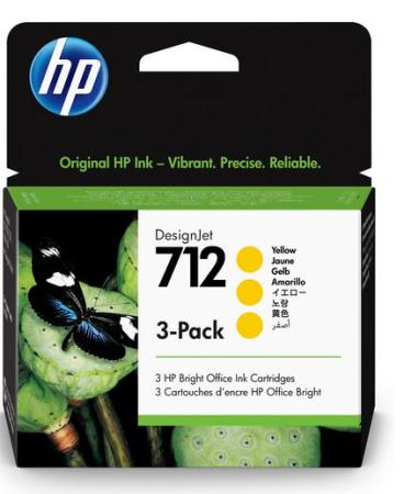hp cartridge 712 yellow 26 ml - triopack