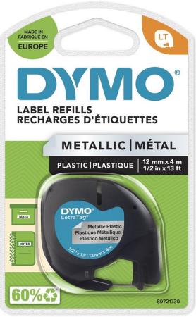 dymo tape letratag metallic zilver