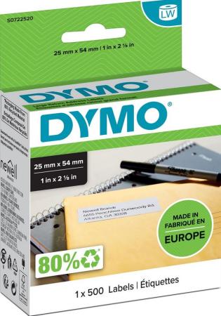 dymo labelwriter etiket retouradres 25 x 54 mm