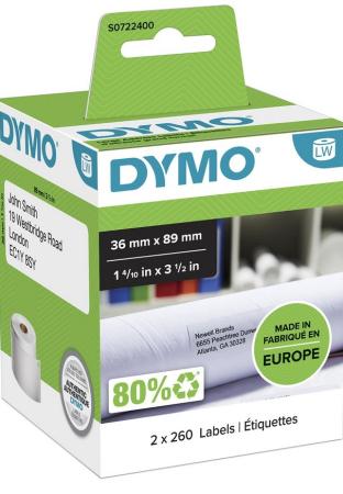 dymo labelwriter etiket adres groot 89x36mm(2x260)