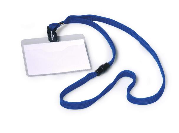 10 badge 60 x 90 mm + donkerblauwe koord 44 cm