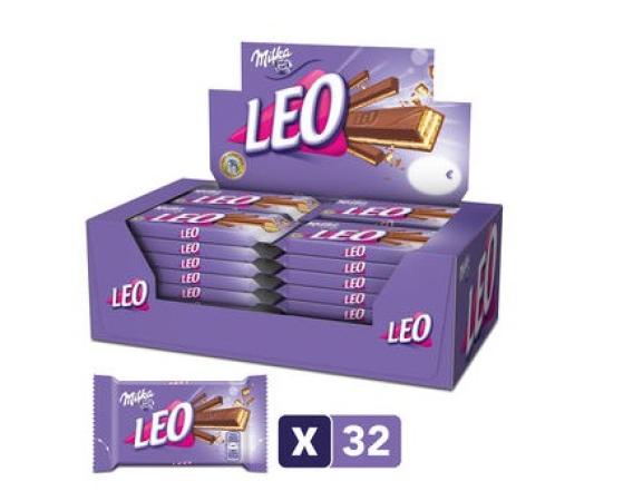 doos 32 Milka Leo chocolade wafeltjes 33 gr