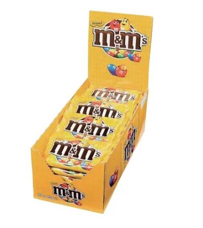 24 x M&M's peanuts zakjes 45 gr
