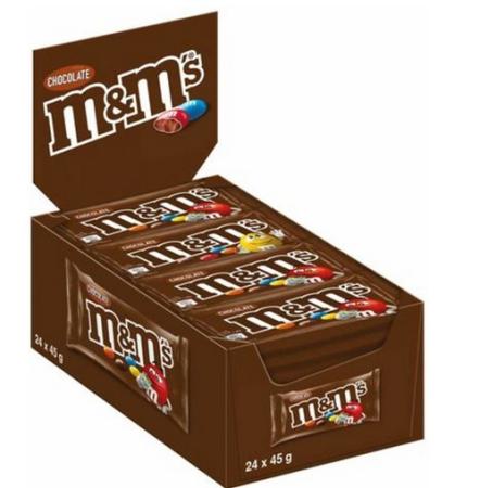 24 x M&M's choco classic zakjes 45 gr