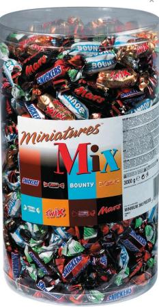 3 kg Celebrations 296 stuks Mars/Twix/Bounty/Snick