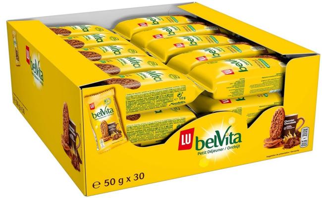 30 x Lu Belvita ontbijtkoeken chocolade 50 gr