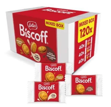 120 Lotus Biscoff gevuld vanille/choco/speculoos