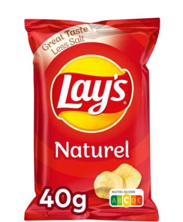 20 zakjes chips Lay's Naturel zout 40 gr