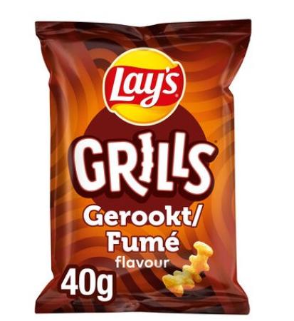 20 zakjes chips Lay's Grills Gerookt/fumé 40 gr