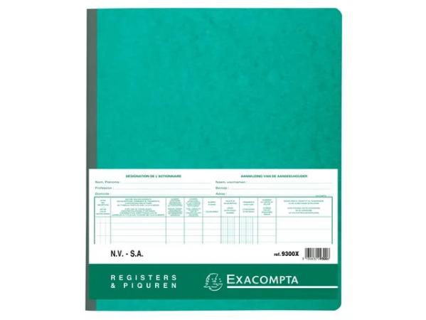 register exa 24x32 cm aandelen NV/SA  80p nl/fr