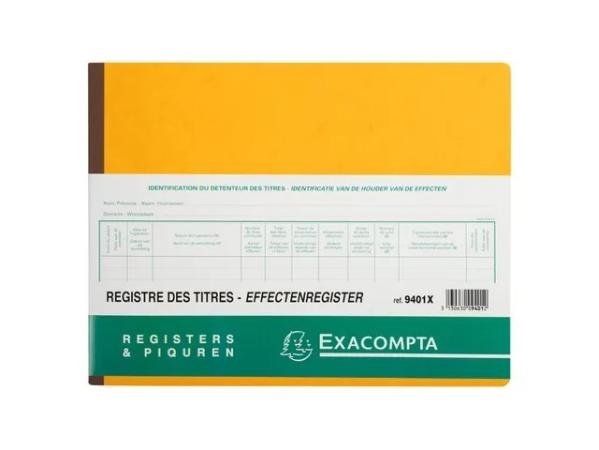 register exa 24 x 32cm aandelen/effecten BV/SRL