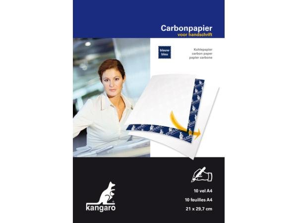 10v carbonpapier Kangaro 28gr A4 blauw handschrift