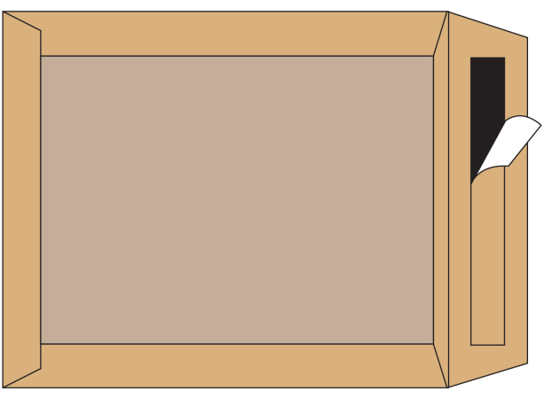 100 envelop 380 x 450 mm karton rug bruin