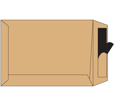 250 zakenvelop 250 x 353 mm  bruin 90 gr zv strip