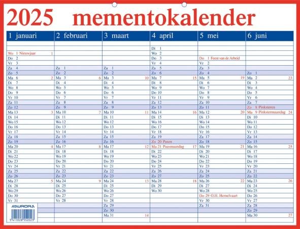 memento NL 6 maand/blad 420 x 330 mm verlofdagen