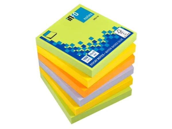 pak 6 info notes 75 x 75 mm Lentefris assorti