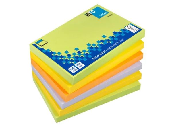 pak 6 info notes 75 x 125 mm Lentefris assorti