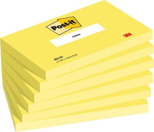 pak 6 post-it notes 76 x 127 mm neongeel
