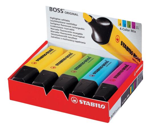 fluostift stabilo boss etui 10 kleuren