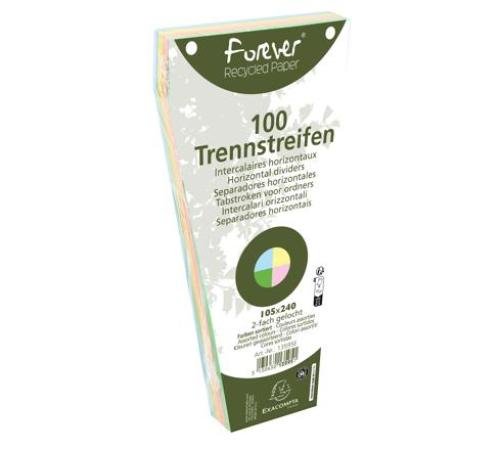 100 tabblad trapezium exa 105 x 240 mm assort