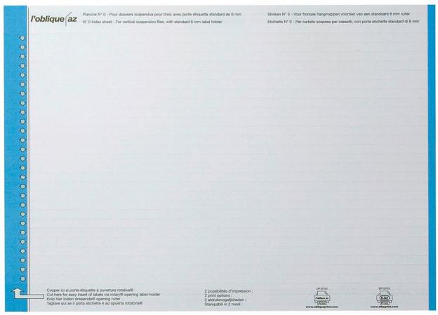 1 vel etiket/ruiter hangmap lade 29 cm blauw 27/v