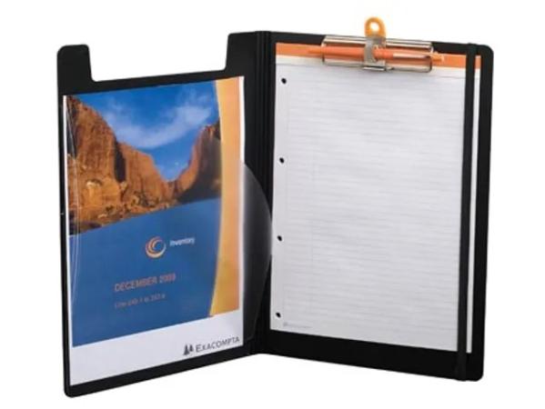 klemplaat met omslag exacompta A4 zwart+notablok