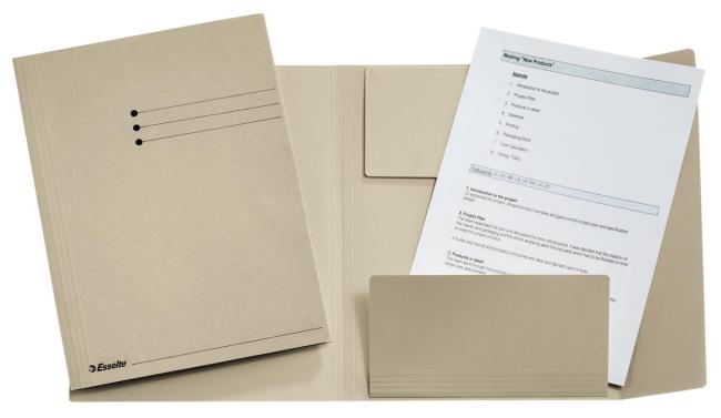 pk 50 map 3 kleppen karton 233 x 350mm folio grijs