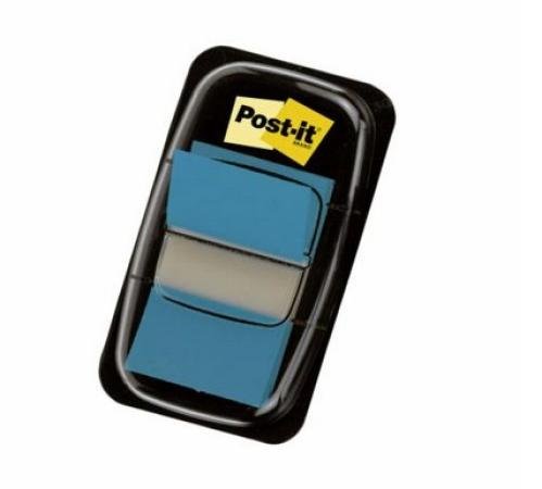 post-it brede index tabs lichtblauw 25 x 43 mm