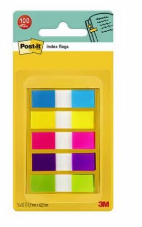 small indextabs 5 hippe kleuren fel 12 x 43 mm