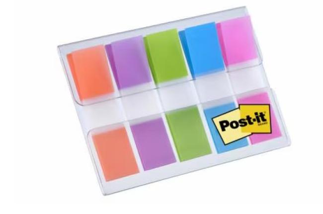 small index tabs 5 hippe kleuren zacht 12 x 43 mm