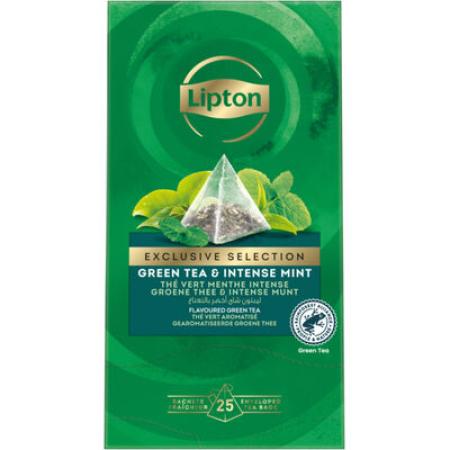 25 theezakjes Lipton Exclusive Green tea mint pira
