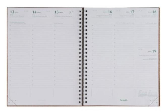 brepols timing ecodeco 17x22cm 7d/2p spiraalblauw