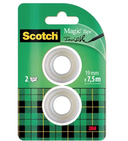 magic tape 3M blister 2 rol 7,5 meter x 19 mm