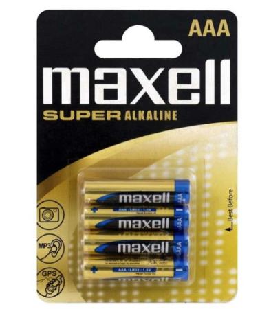 pak 4 batterij maxell lr03 aaa super alkaline