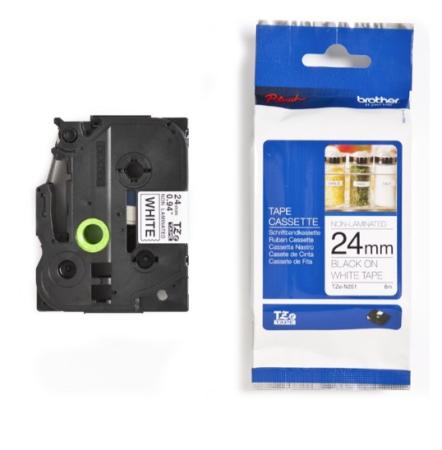 Brother p-touch TZ zwart op wit 24 mm niet gelamin