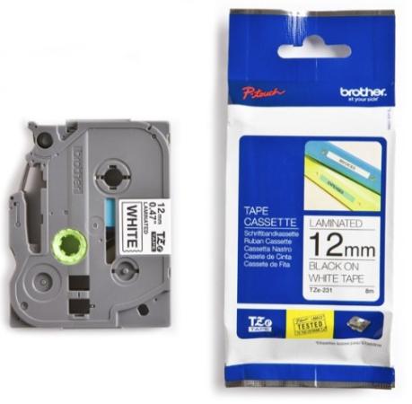 Brother p-touch TZ tape zwart op wit 12 mm