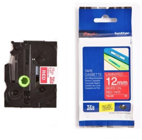 Brother p-touch TZ tape wit op rood 12 mm