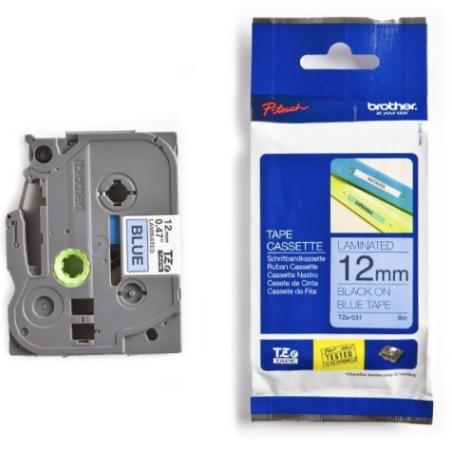 Brother p-touch TZ tape zwart op blauw 12 mm