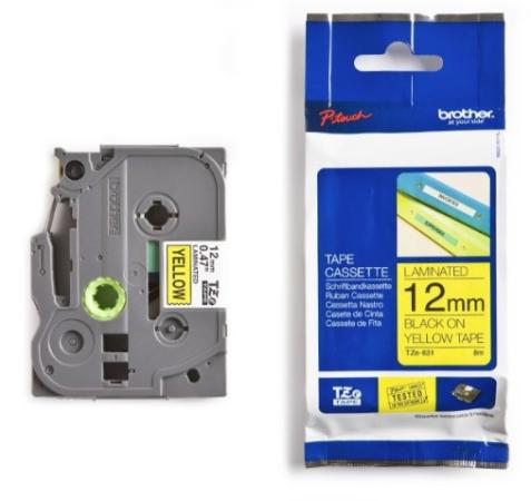Brother p-touch TZ tape zwart op geel 12 mm