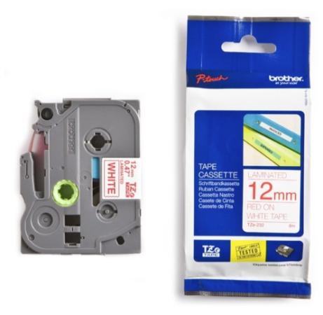 Brother p-touch TZ tape rood op wit 12 mm