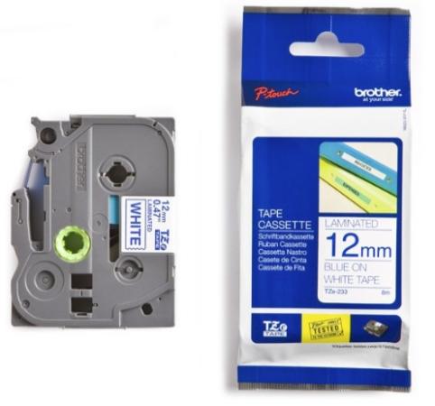 Brother p-touch TZ tape blauw op wit 12 mm