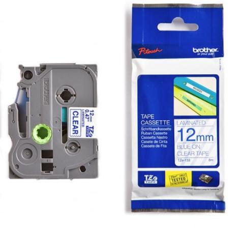 Brother p-touch TZ tape blauw op transparant 12 mm